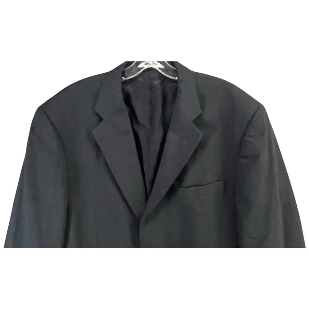 Pronto‎ Uomo Suit Jacket Mens 42L Black Wool Sport Coat Blazer Business Classic
